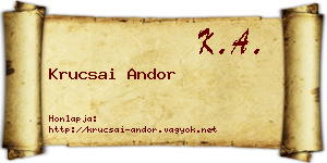 Krucsai Andor névjegykártya